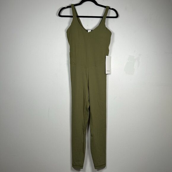 lululemon athletica Pants - NW Lululemon Align Bodysuit 25" Bronze Green Legging Jumpsuit Size 6